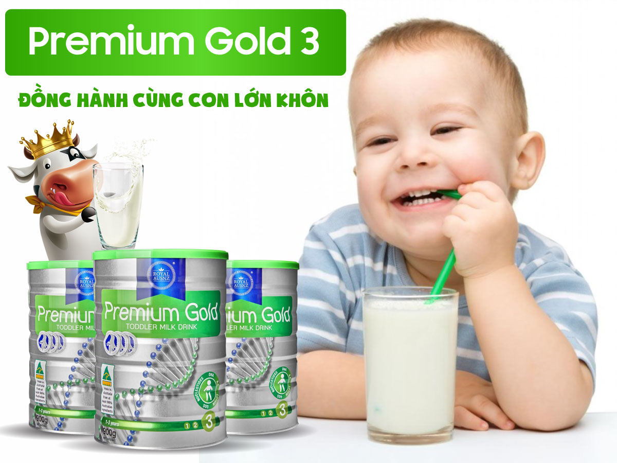 Sữa Bột Hoàng Gia Úc Royal Ausnz Premium Gold Số 3 Bổ Sung Vitamin, Khoáng Chất Cho Trẻ 900G