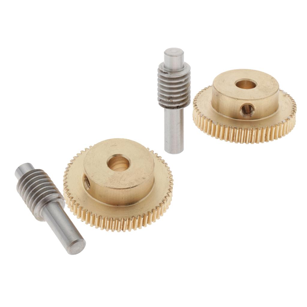 Lots 4 60 Tooth Worm Wheel + 32mm Gear Shaft 0.5 Modulus Reduction Gear Set