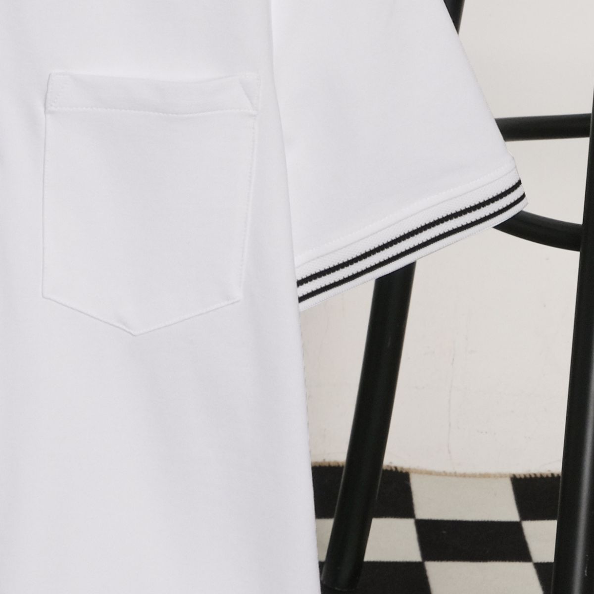 Áo thun polo basic cotton nam Simple &amp; Basic, mềm mịn, thấm hút mồ hôi tốt, mau khô, màu trắng