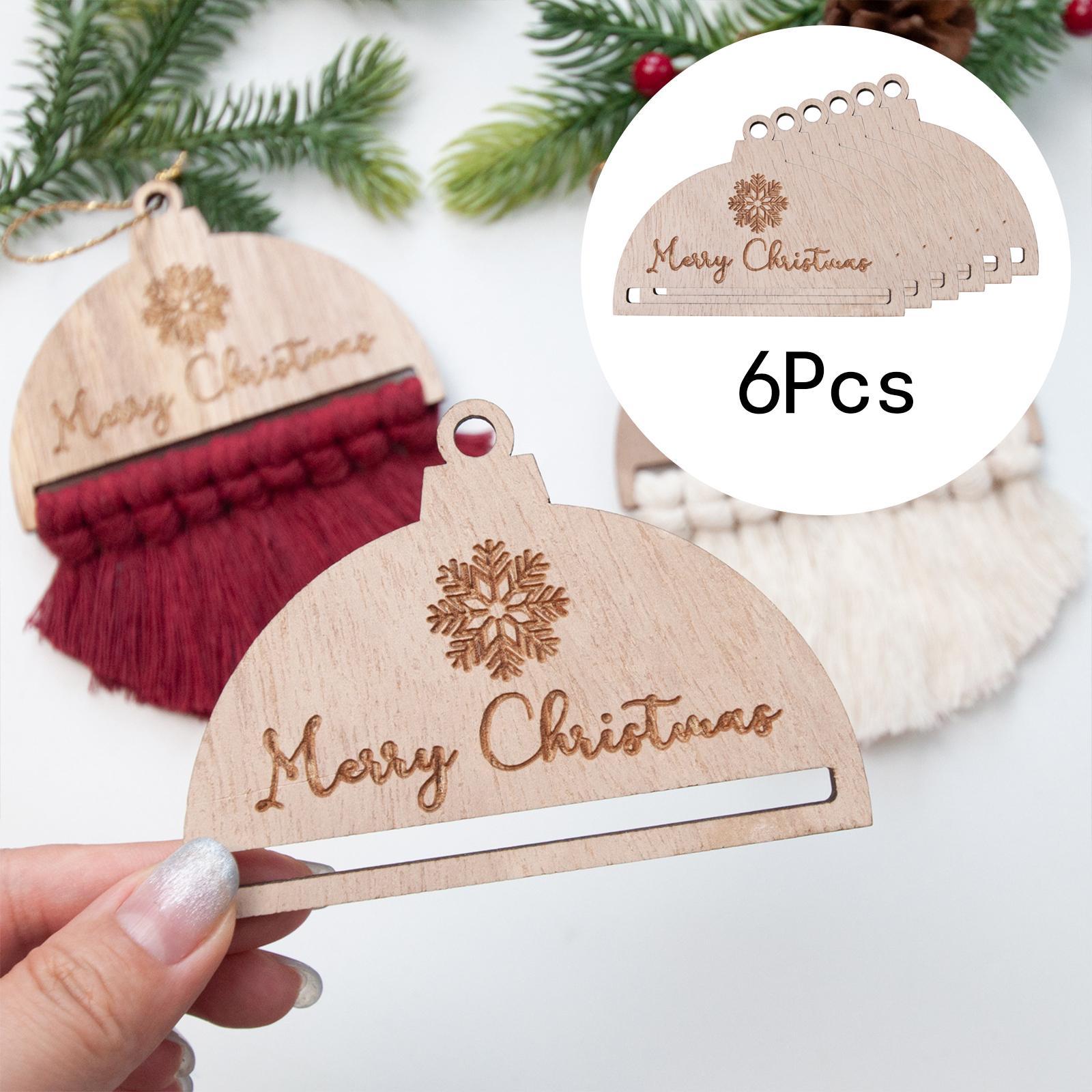 6 Pieces Macrame Pieces Crafts Christmas Ornament Christmas Tree Decorations