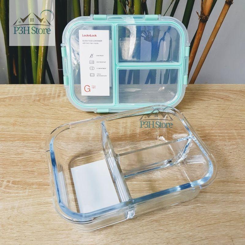 Hộp thủy tinh chia ngăn Lock&amp;Lock Glass Food Container dung tích từ 860ml đến 1040ml LLG456 LLG457 LLG458