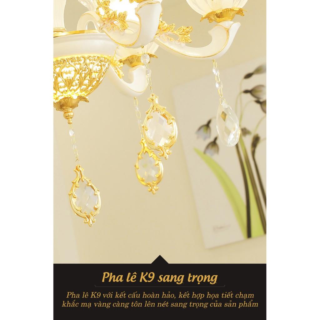 Đèn chùm pha lê LUNA tân cổ điển kiểu dáng sang trọng đẳng cấp - kèm bóng Led chuyên dụng