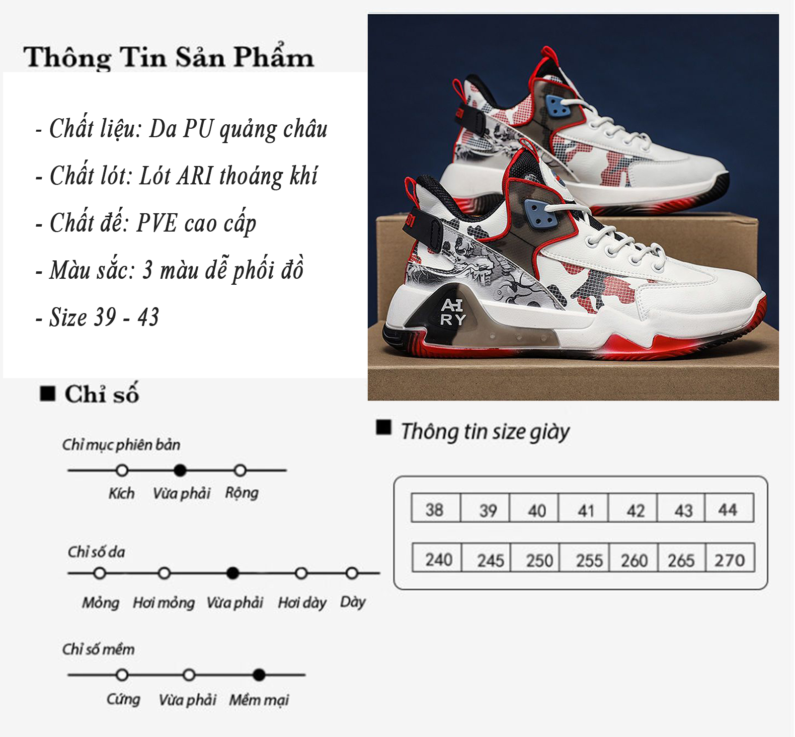 Giày thể thao nam ORSIL 2 màu thời trang cao cấp mã D-177