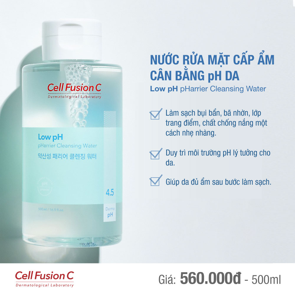 Nước Rửa Mặt Cấp Ẩm Cân Bằng Ph Da Cell Fusion C Low Ph Pharrier Cleansing Water