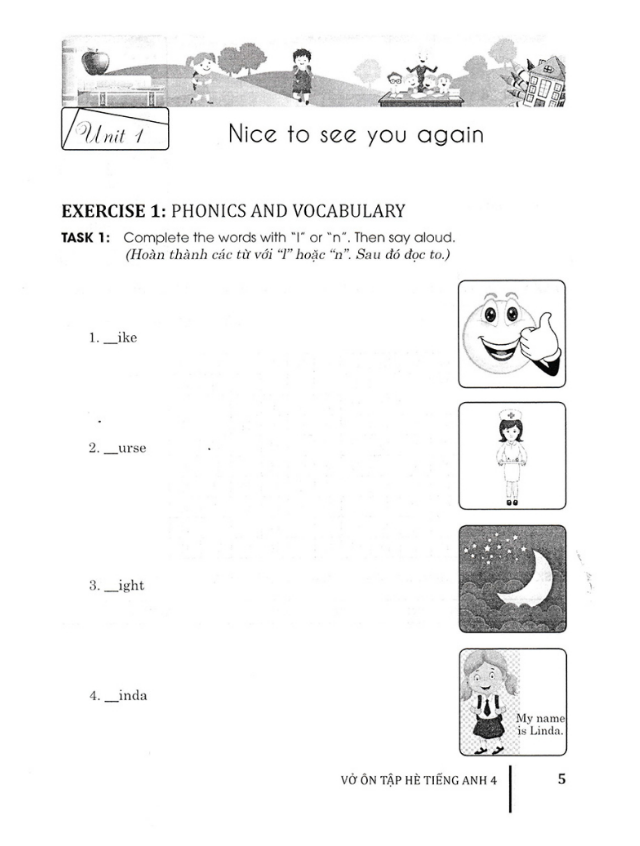 Sách - vở ôn tập hè tiếng anh 4