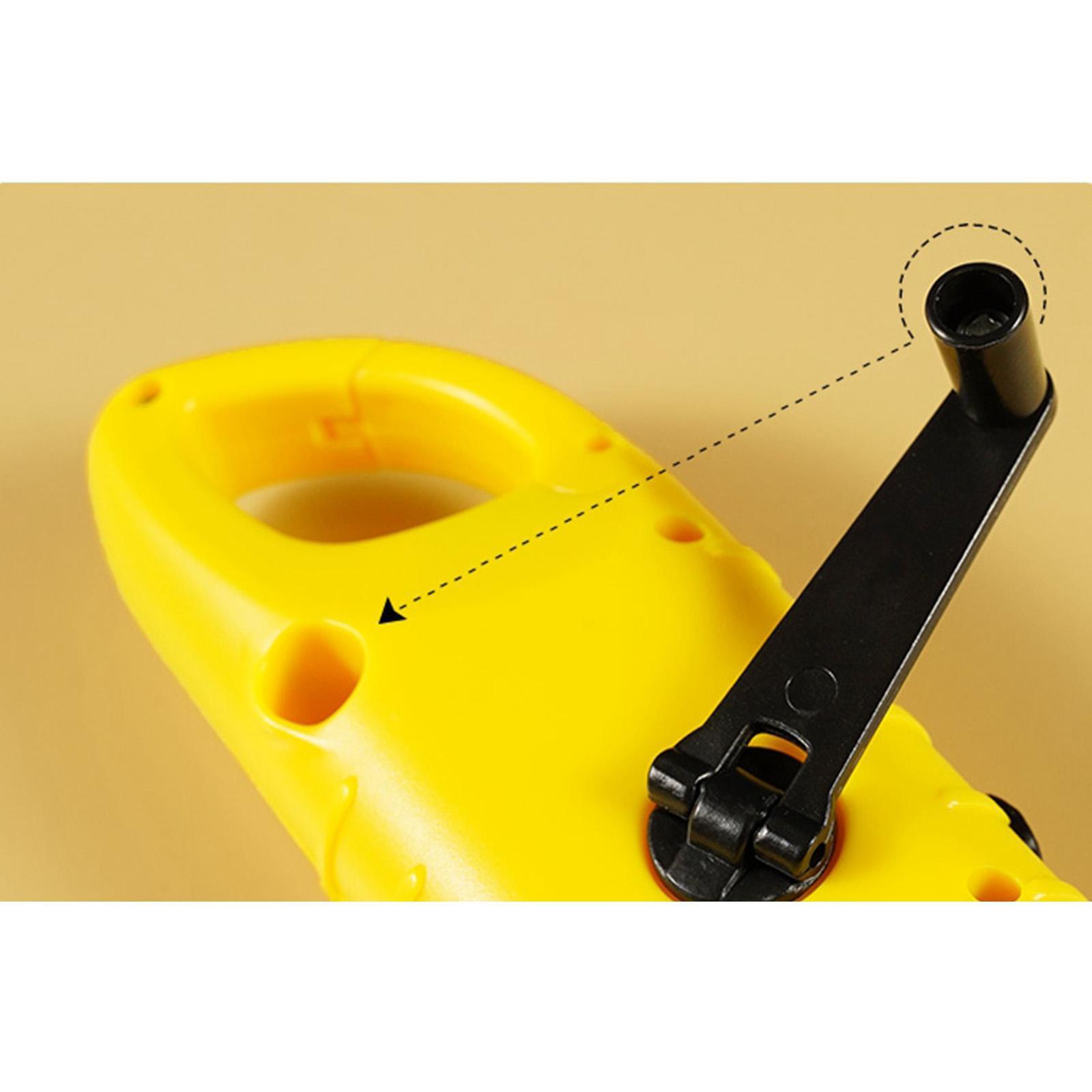 Solar Rechargeable Hand Crank Flashlight Bright Work   Yellow
