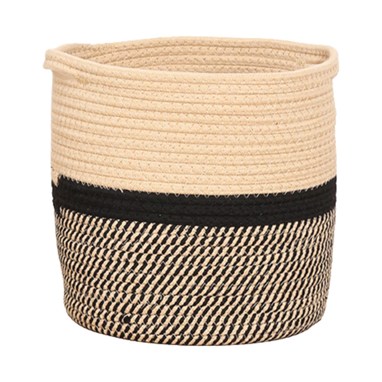 Laundry Hamper, Decorative Organizing Basket, Freestanding Woven Rope Storage Basket for Socks Blanket Toys