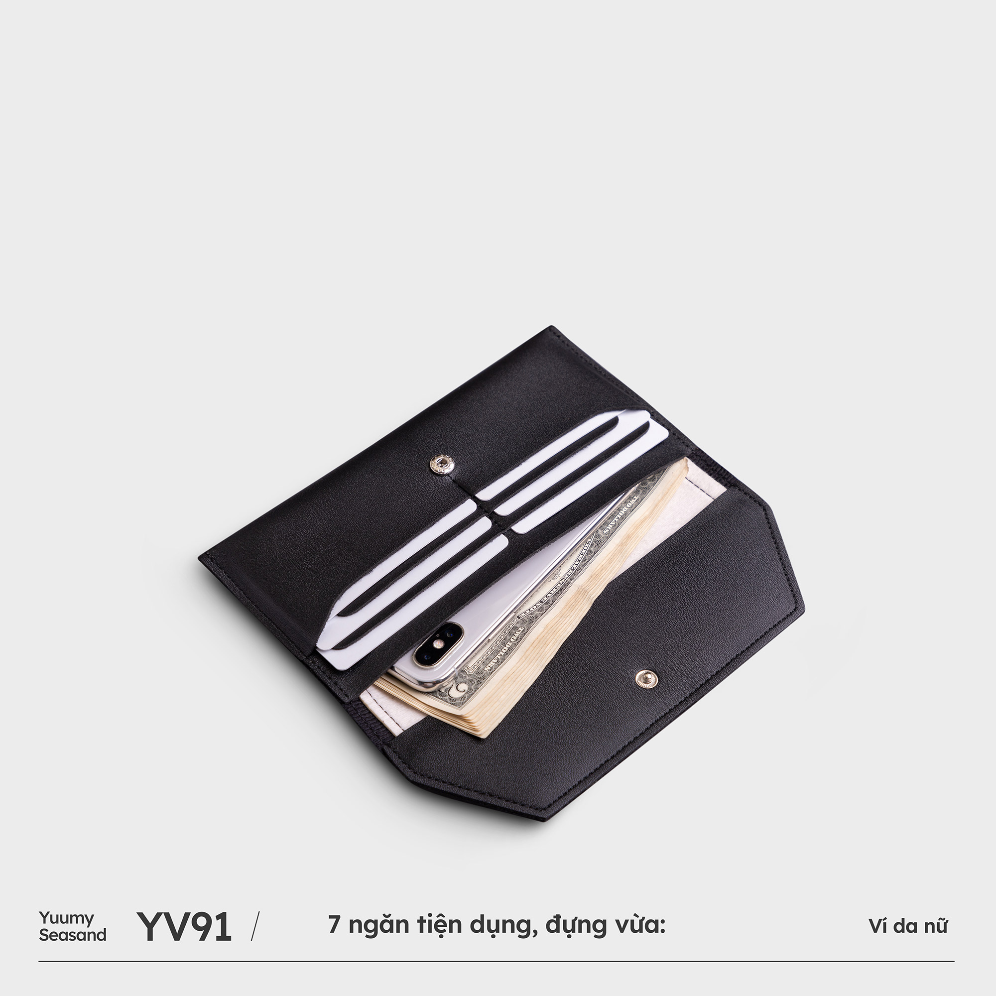 Ví da nữ dáng dài siêu mỏng Yuumy Seasand YV91