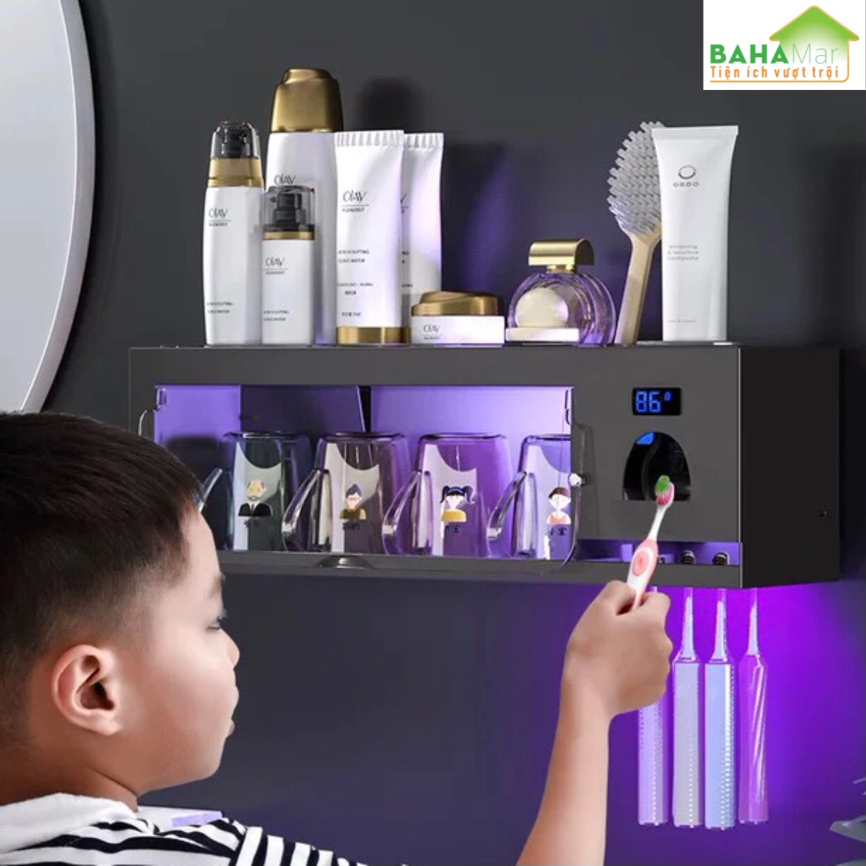 KỆ BÀN CHẢI ĐÁNH RĂNG - BỘ 4 CỐC ĐÁNH RĂNG RIÊNG TỪNG NGƯỜI "BAHAMAR"