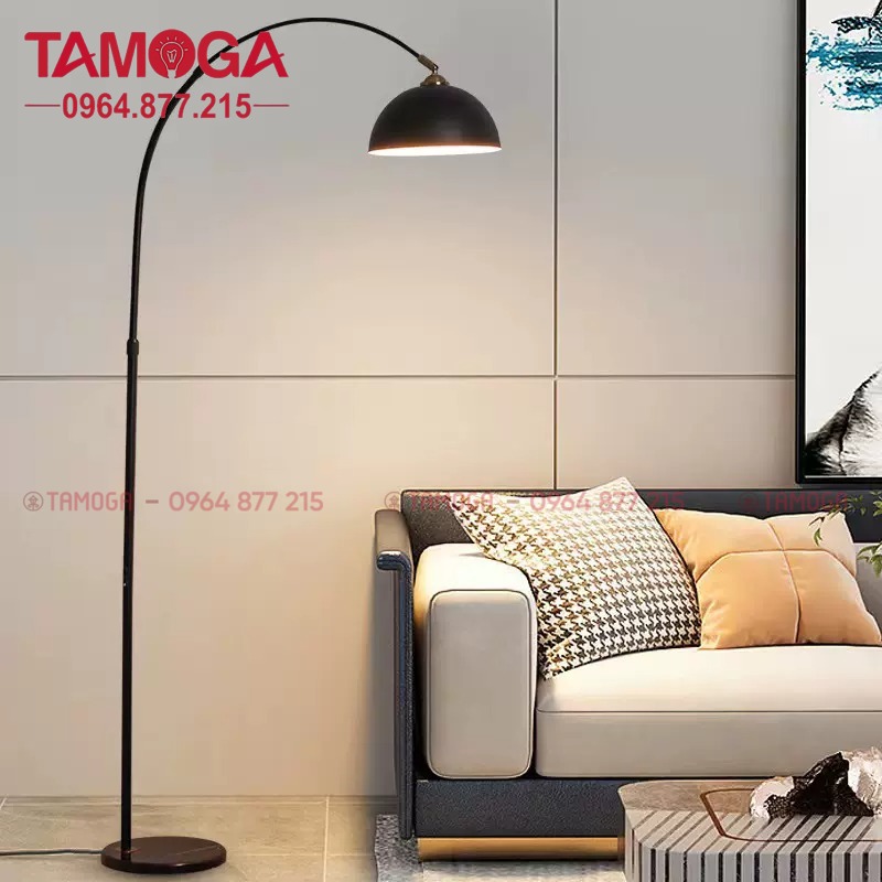 Đèn cây, đèn sàn chụp sắt sơn đen TAMOGA 9093 trang trí nhà cửa