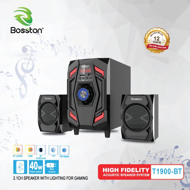 Loa vi tính Bosston bluetooth 2.1 T1900-BT-HN - Hàng Chính Hãng