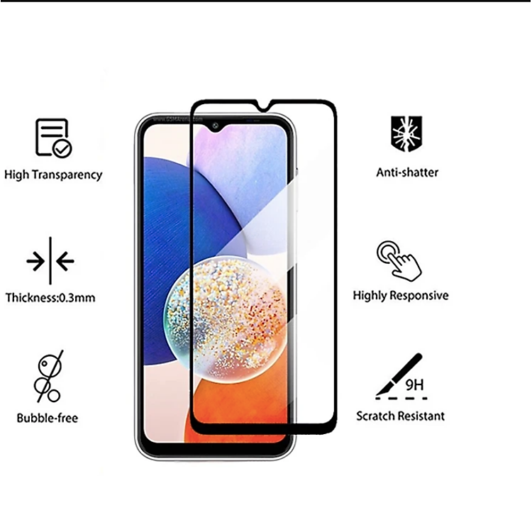 Kính Cường Lực Full Màn 9D Cho Samsung Galaxy A05, A05s Tấm Dán Màn Hình Độ Cứng 9H