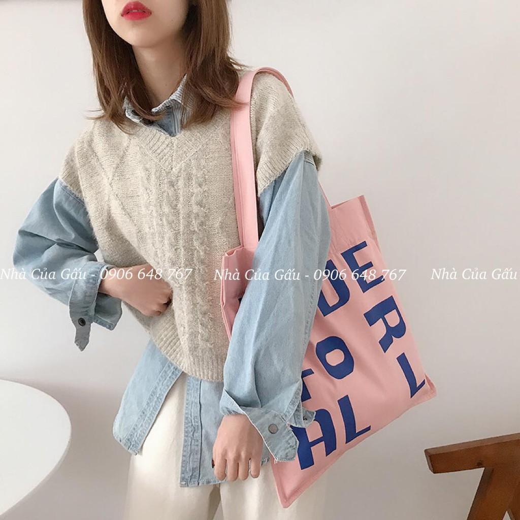 Túi xách tote chữ mang được 2 kiểu cực xinh nè