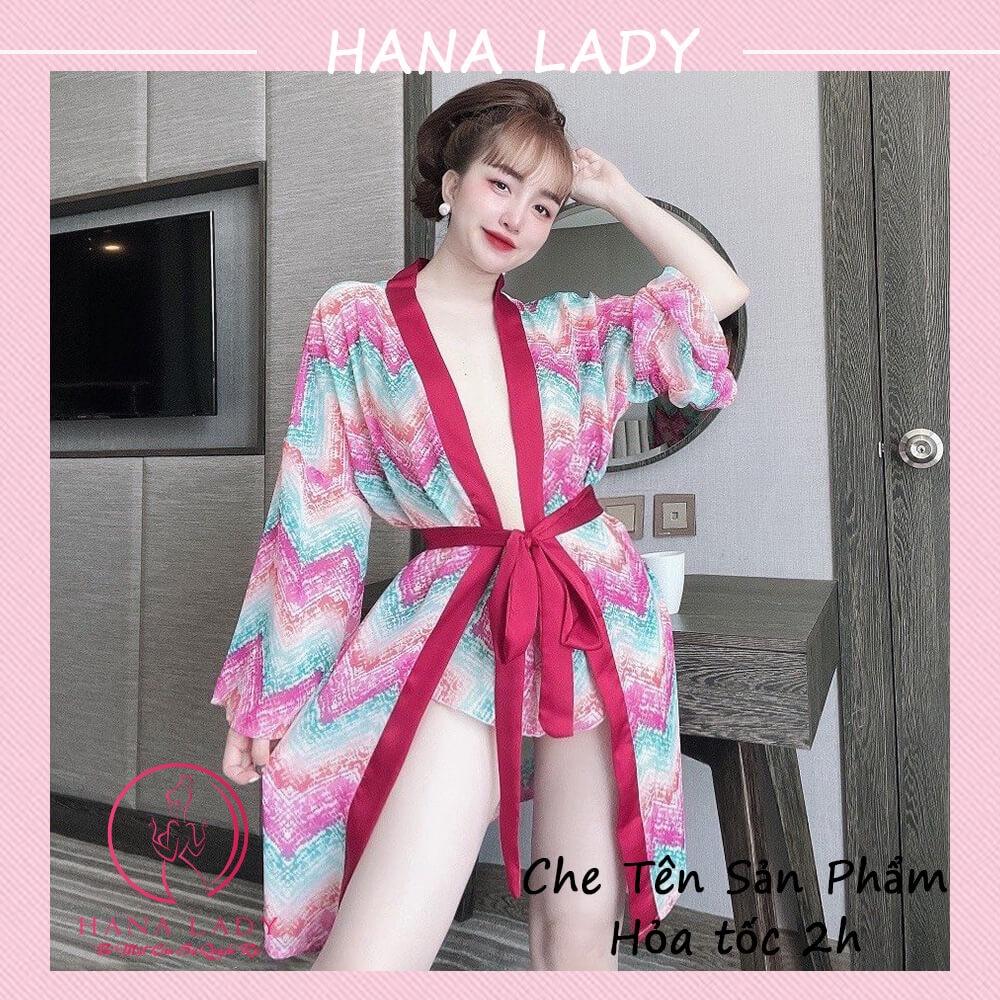 Váy ngủ xuyên thấu - áo choàng ngủ gợi cảm kèm quần chip nữa mông sexy VN480