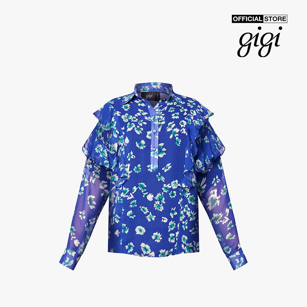 GIGI - Áo sơ mi nữ cổ bẻ tay dài phối họa tiết hoa thời trang G1108B211207