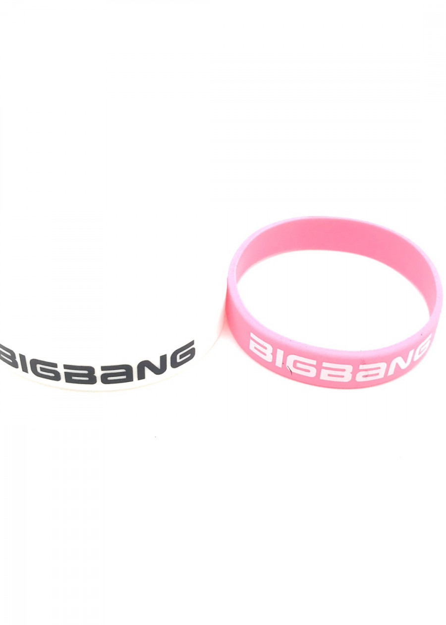 Vòng Tay Cao Su Big Bang Hồng Trắng