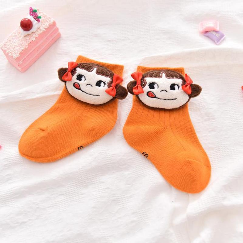 Vớ Cotton Cổ Trung Họa Tiết Hoạt Hình Xinh Xắn Cho Bé
