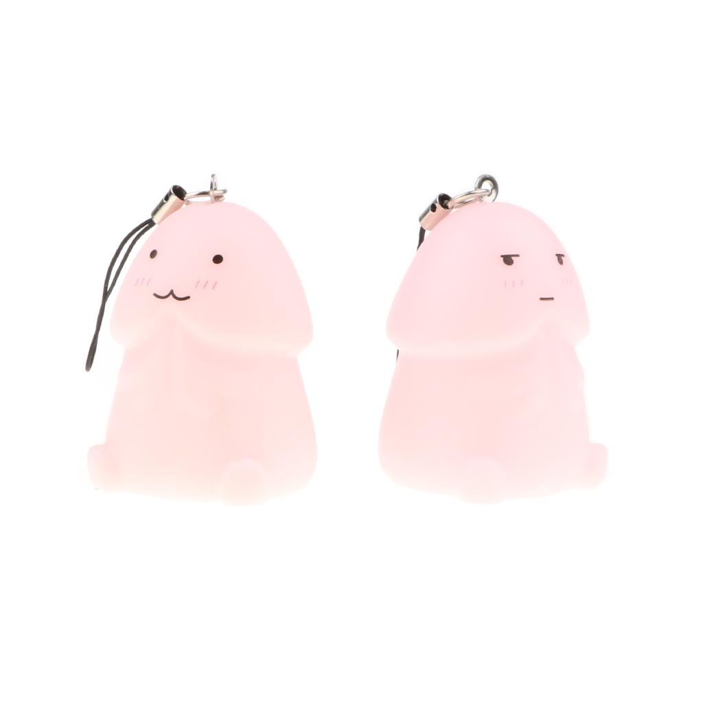 2 X Elastic Squishy Squeeze Cute Toy Stress Reliever Phone Gift New