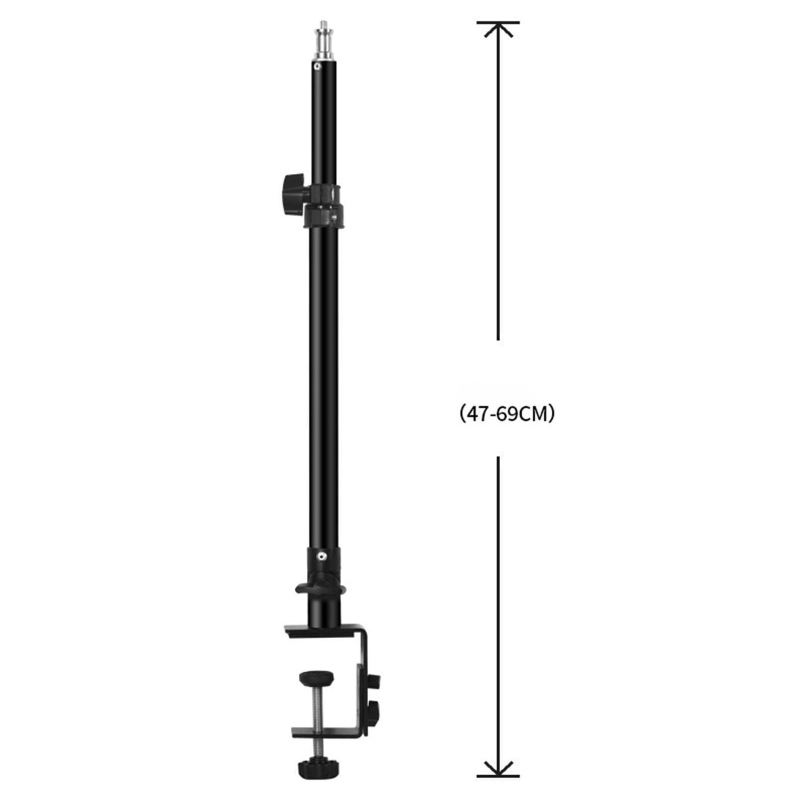 Live Streaming Desktop Bracket Kit, Retractable Aluminum Tabletop Stand Selfie Phone Holder for Makeup 6-10cm Width Phones Live Broadcast