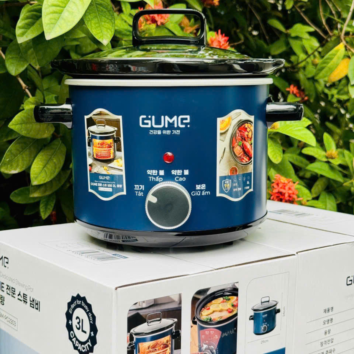 Nồi kho cá, nấu cháo chậm, hầm nhừ chuyên dụng Hàn Quốc 3L GM-PC2303, hàng chính hãng