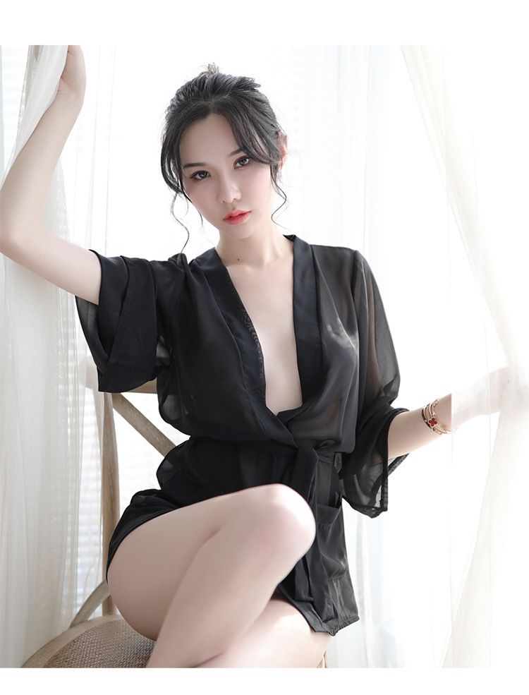 Đồ ngủ Sexy kiểu áo sơ mi che quần quyến rũ