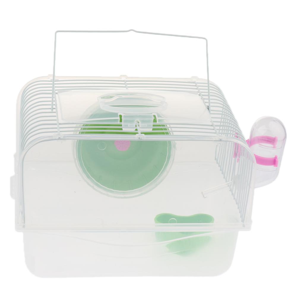 Portable Pet Hamster Cage Guinea Gerbils Mice House with Heel