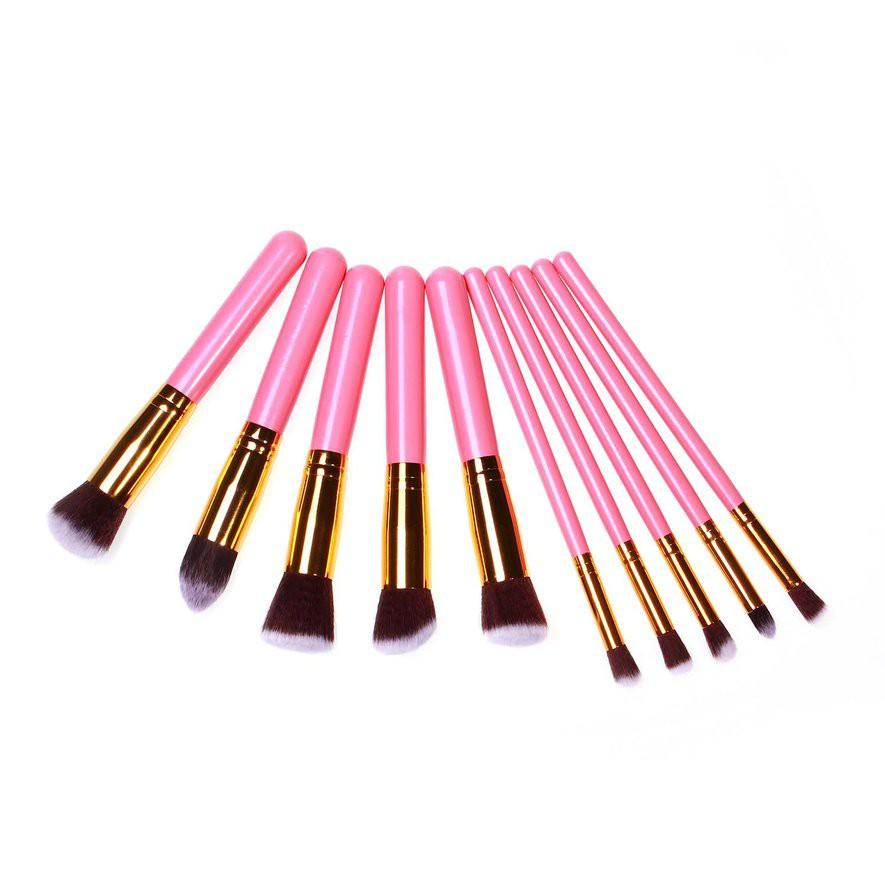 Set 10 Cọ Trang Điểm Màu Hồng Xinh Xắn