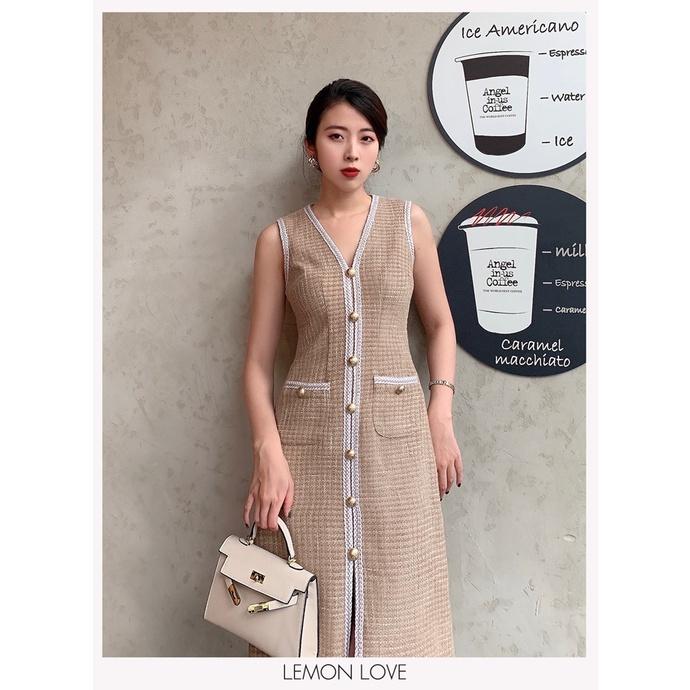 Đầm tweed dáng dài LemonLove