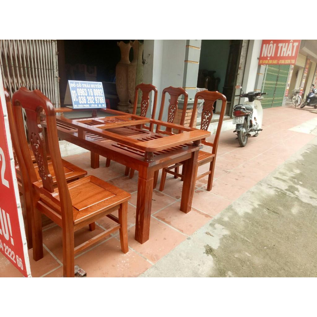 Bộ bàn ghế phòng ăn - gỗ xoan đào