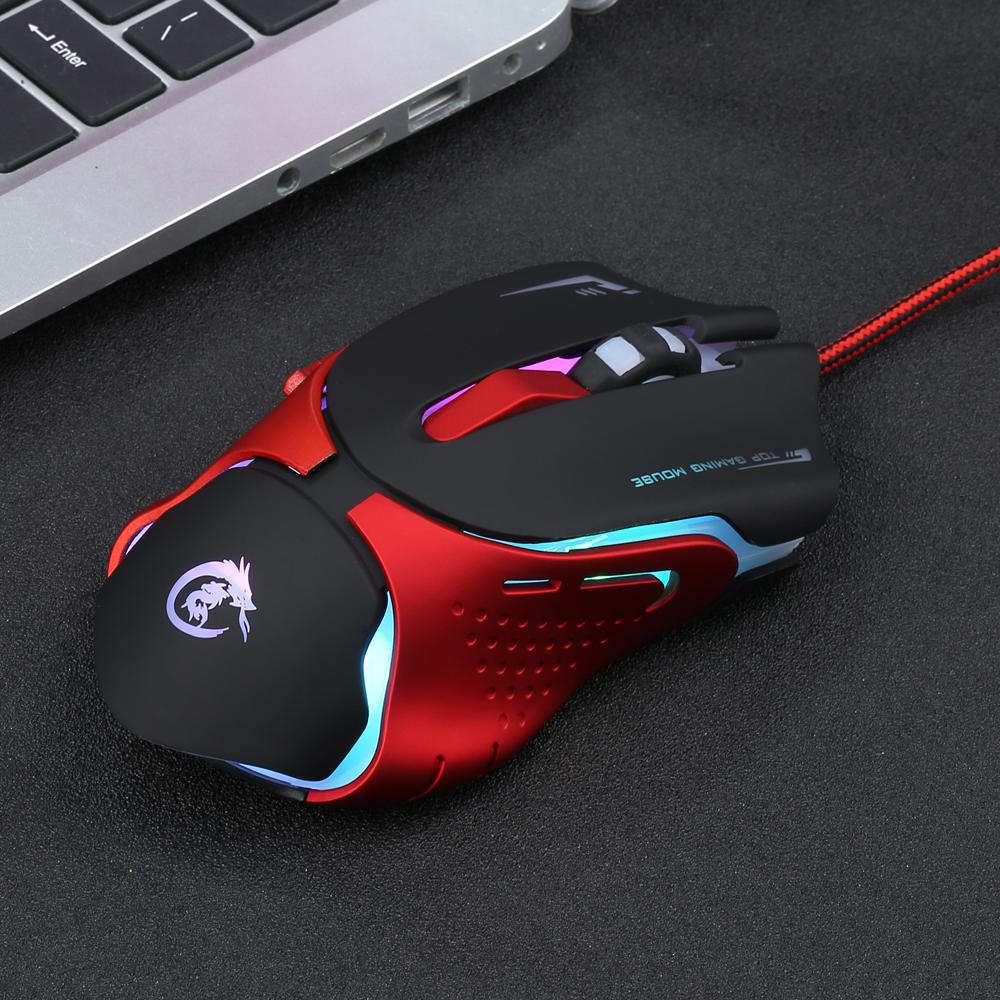 Hình ảnh HXSJ Ergonomic Optical Professional Esport Gaming Mouse Mice Adjustable 3200 DPI Breathing LED Light 6 Buttons USB Wired