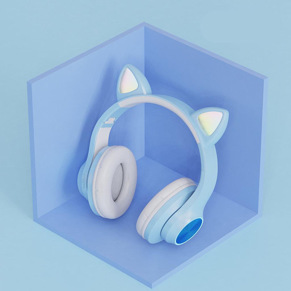 Tai Nghe Bluetooth 5.0 Không Dây Hình Tai Mèo Có Đèn Led Phát Sáng A11