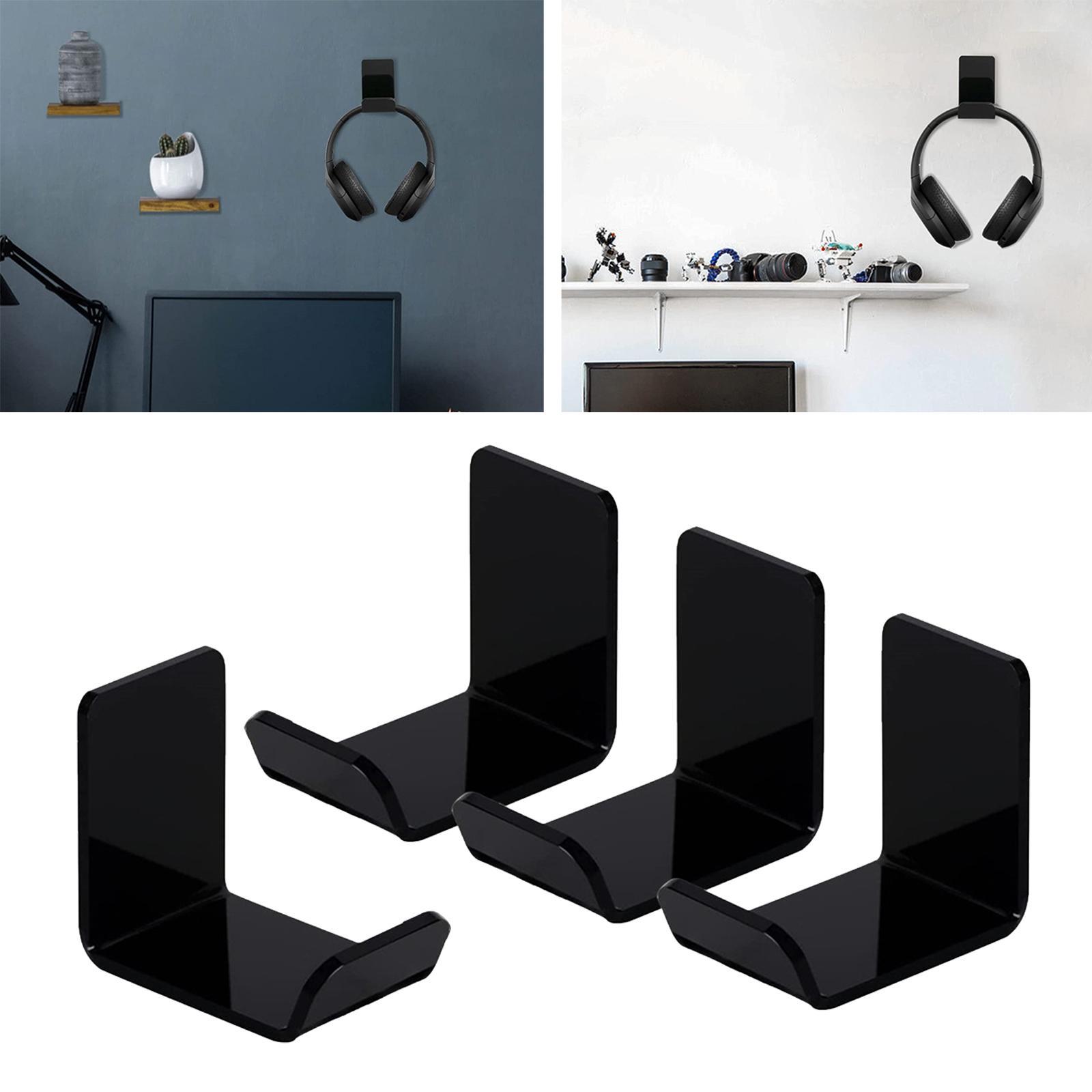 4x Acrylic Headphone Stand Hanger Hanger Mount Gaming Space Saving DJ