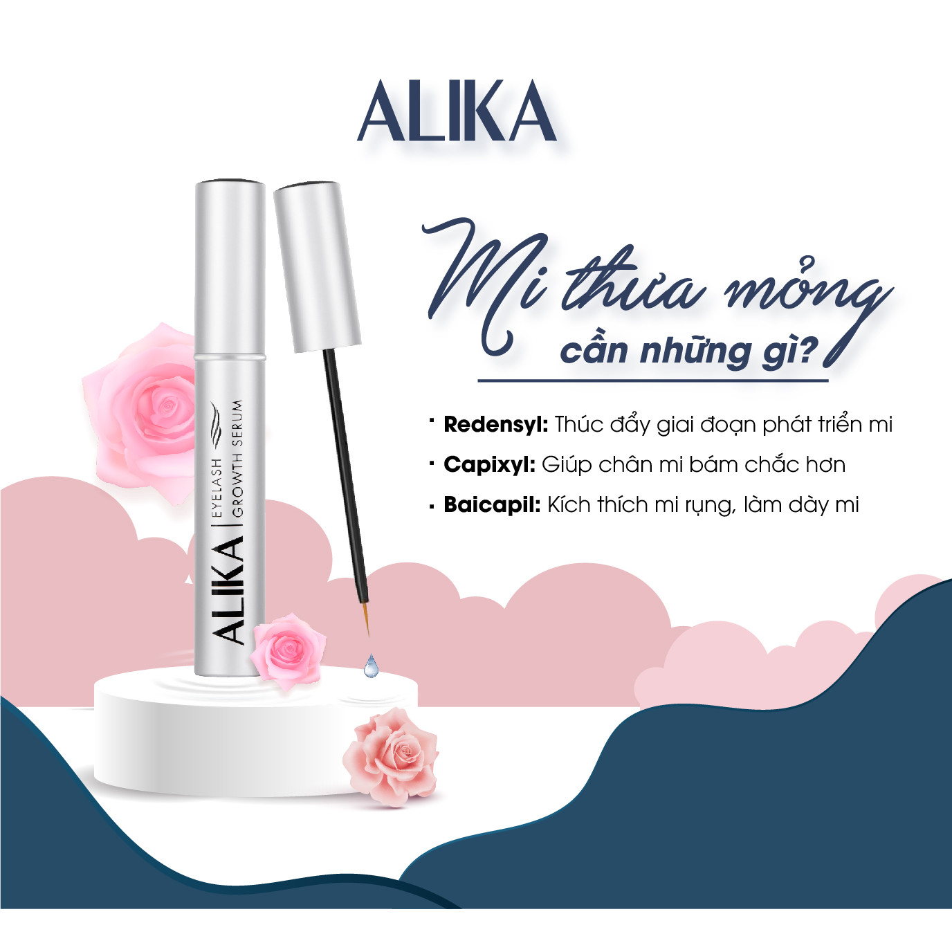 Dưỡng Mi Alika Toàn Diện, Mi Dài, Dày, Cong vút, An Toàn Tuyệt Đối Cho Mắt - 2ml