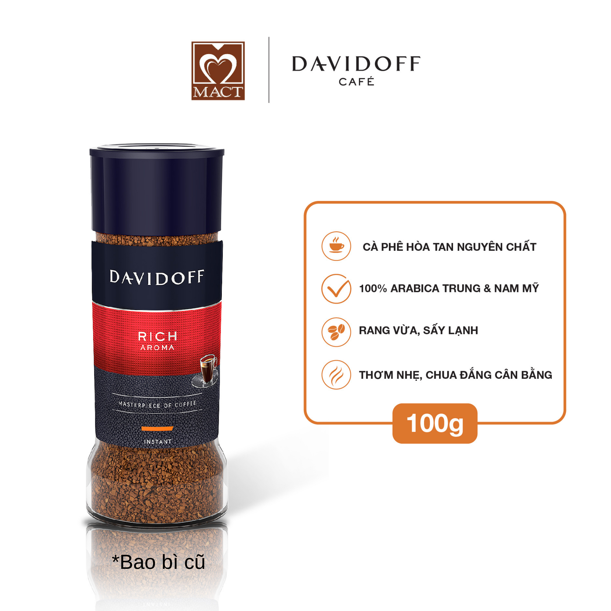 Cà Phê Hòa Tan Davidoff Café Rich Aroma D100R (100g)