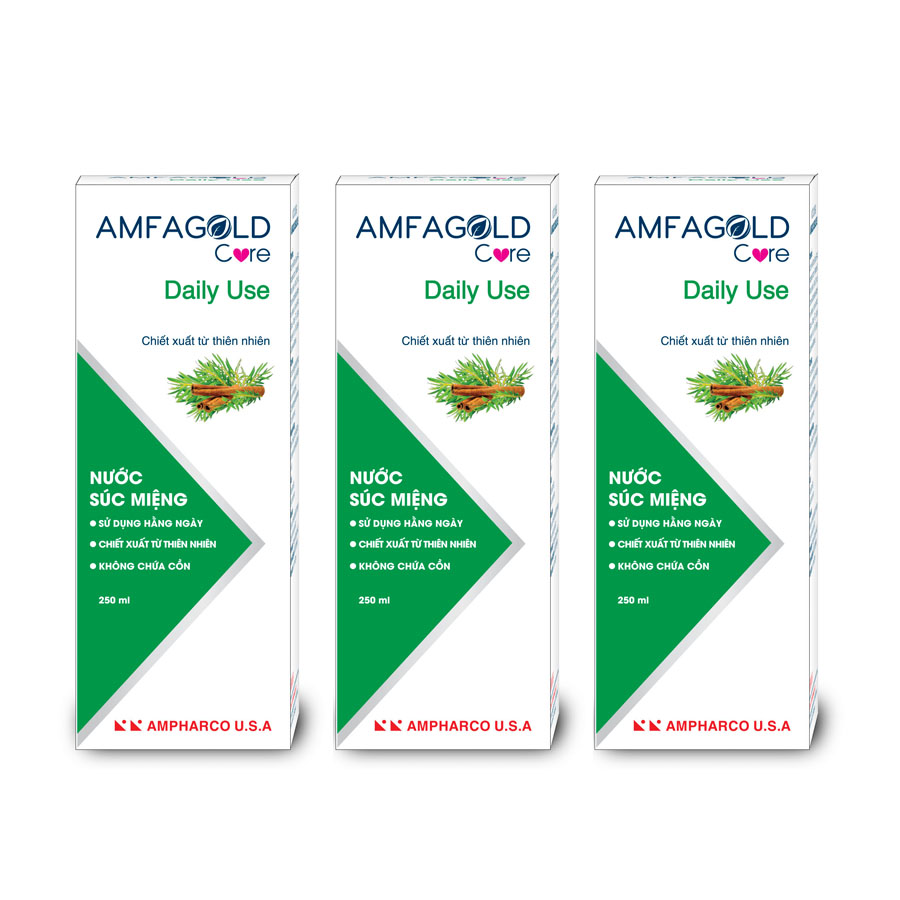 Combo 3 chai nước súc miệng Amfagold Care Daily Use