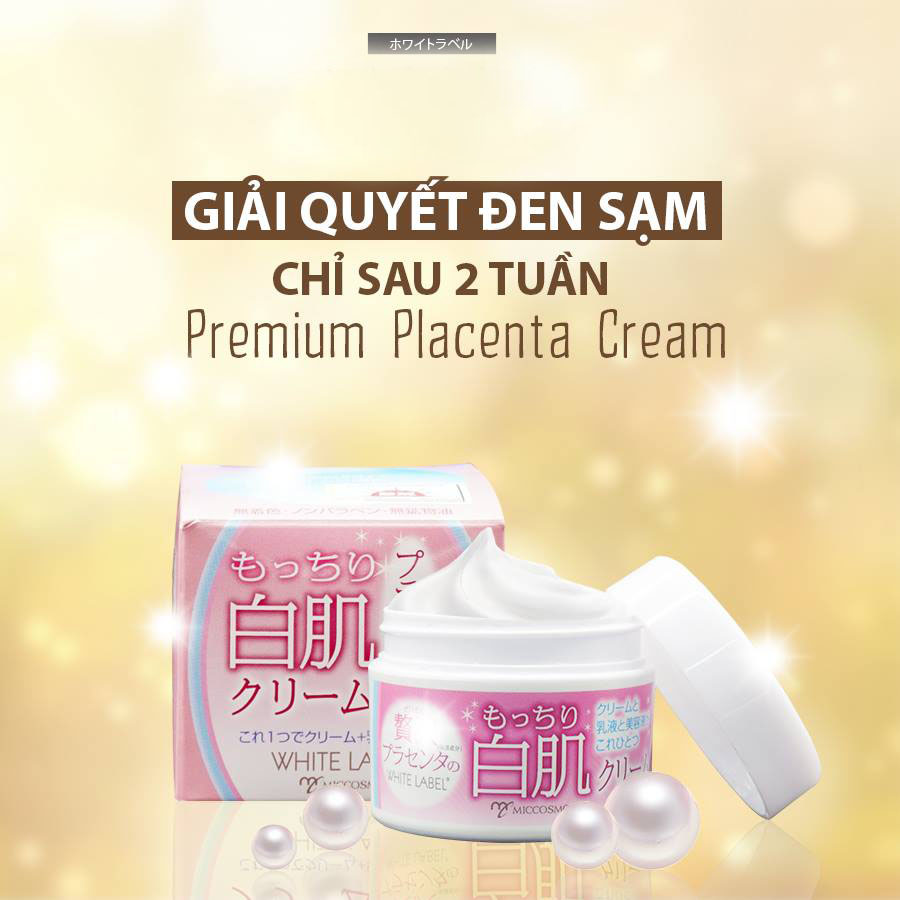 Kem Dưỡng Trắng Da, Dưỡng Ẩm, Mờ Thâm Sạm, Đồi Mồi, Đều Màu DaTinh Chất Nhau Thai White Label Hũ 60gr Từ Nhật Bản