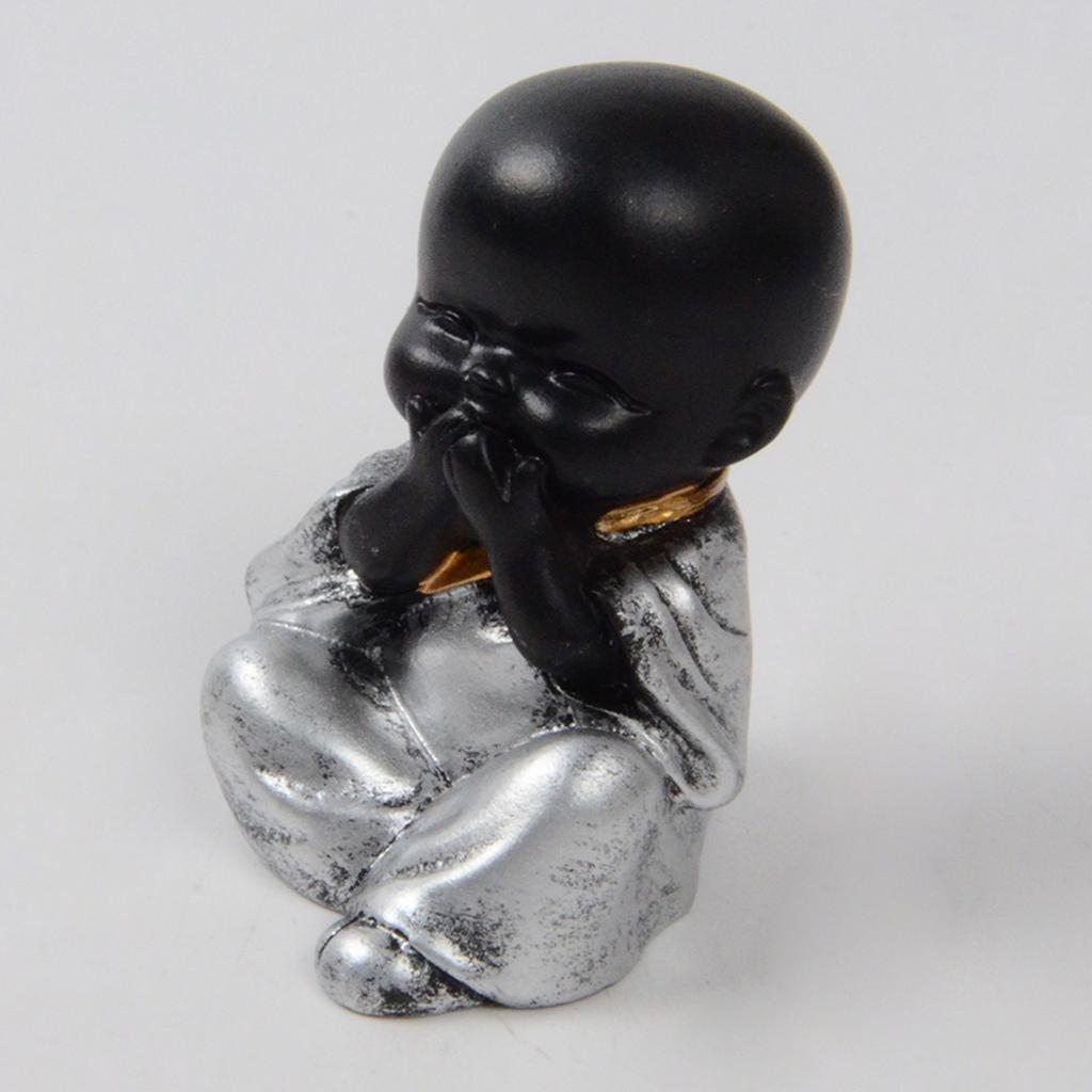 2X Ceramic Small Buddha Statue Monk Figurine Tea pet Ornaments Style04