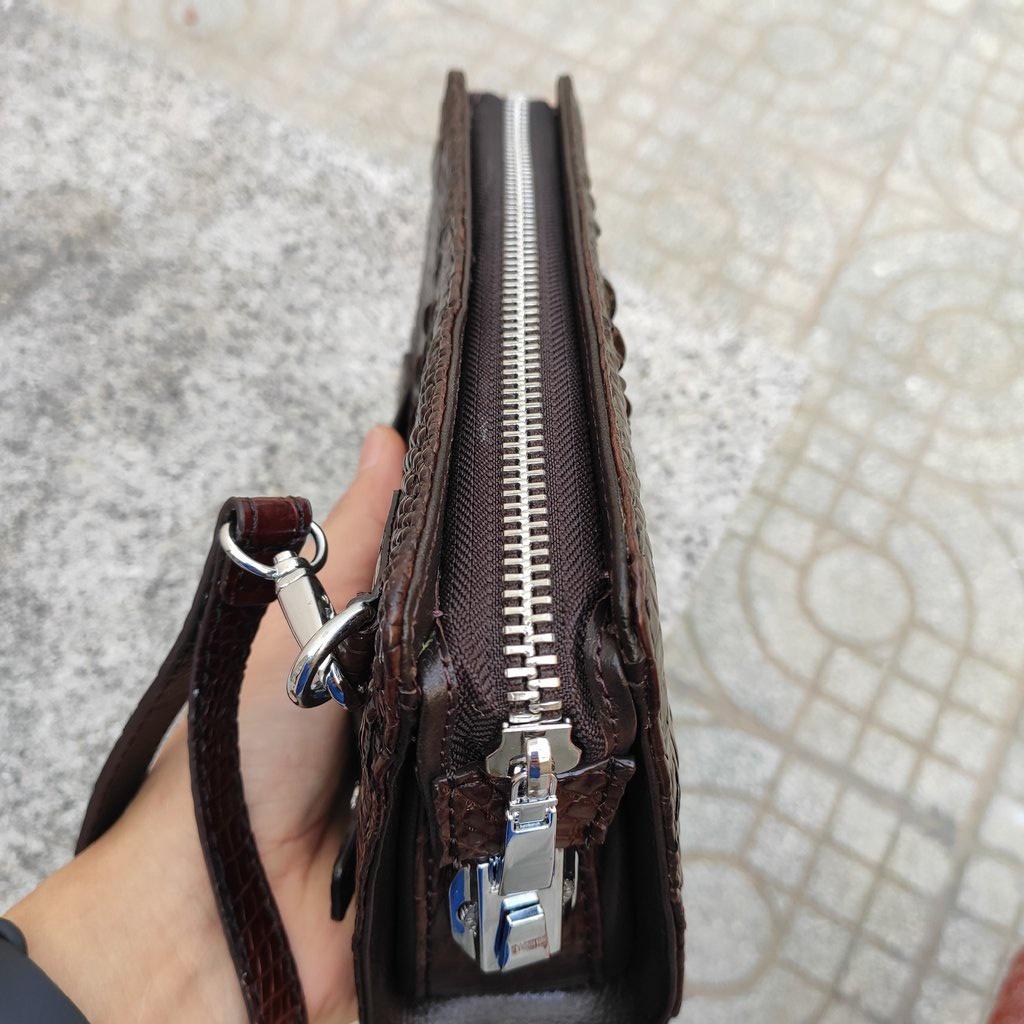 Clutch cầm tay da cá sấu cao cấp cho nam nữ