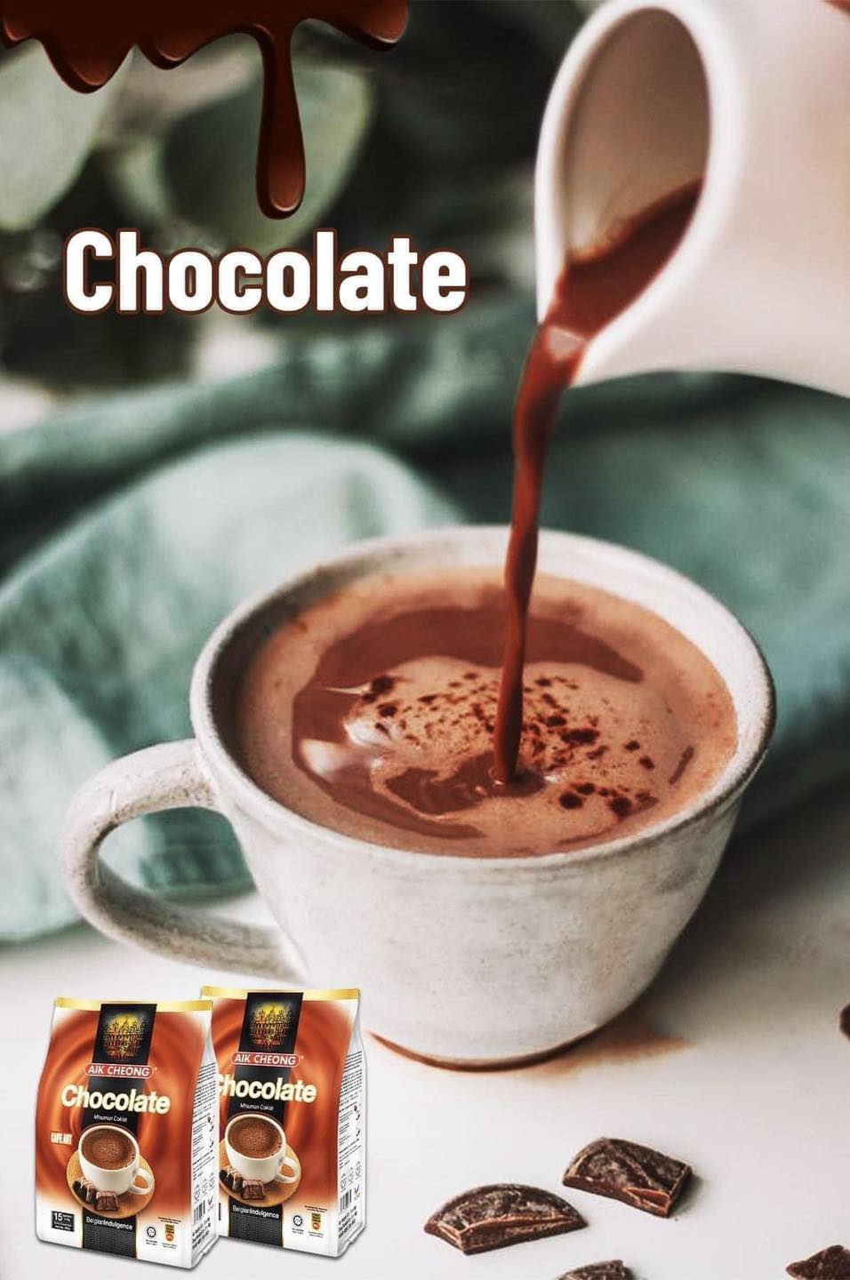 Set 2 Gói Chocolate, cà phê truyển thống Aik Cheong - Nhập Khẩu Từ Malaysia