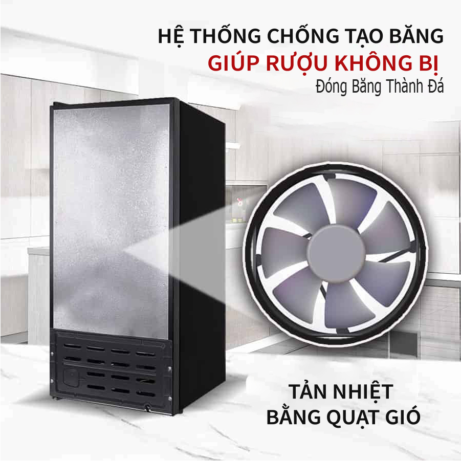 Tủ Rượu, Tủ Mát - Tủ Uớp, Bảo Quản Rượu Vang WCP24/33/48 (Tủ Đựng Rượu Vang 24/ 33/ 48 Chai). Hàng Nhập Khẩu Chính Hãng Thái Lan. Giao Hàng Toàn Quốc