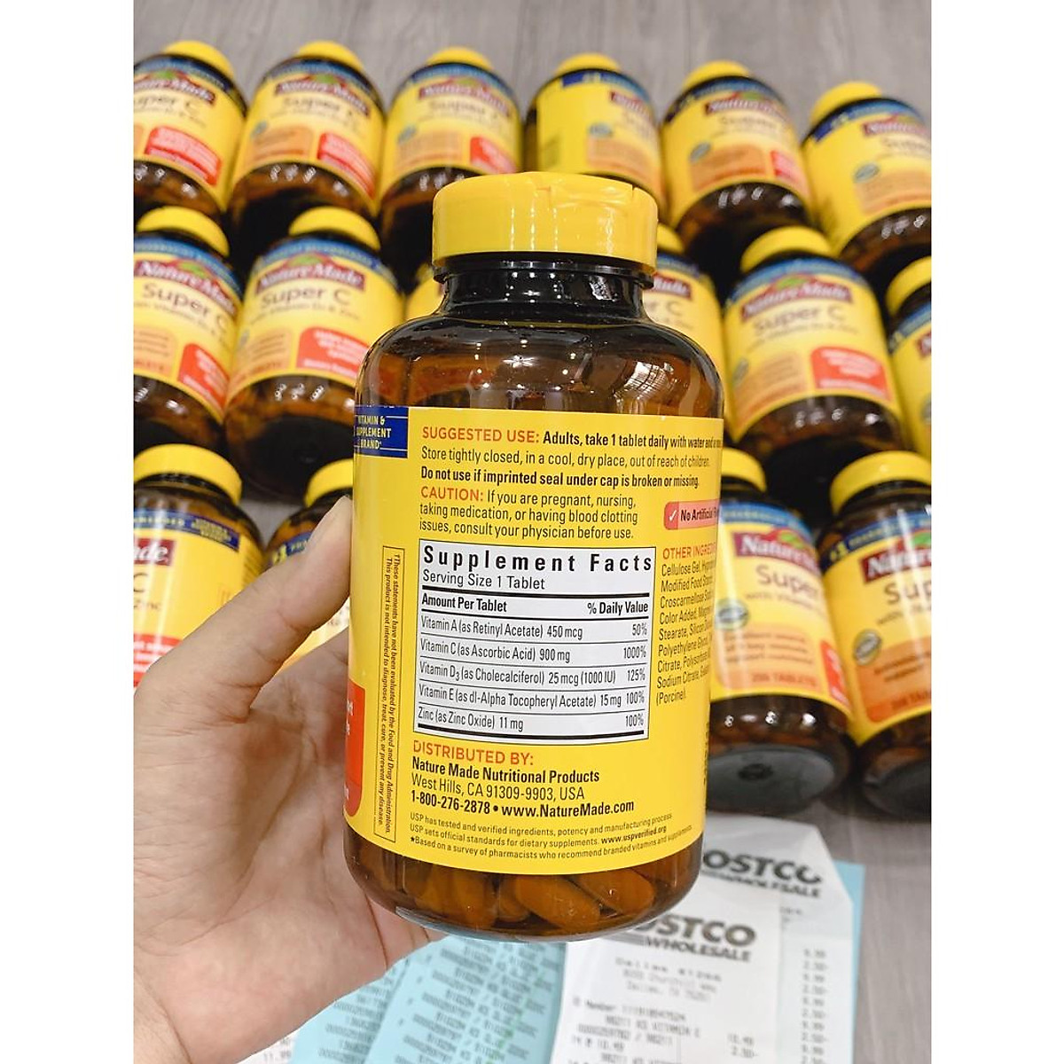 Viên uống NatureMade Super C with Vitamin D3 &amp; Zinc 200 viên