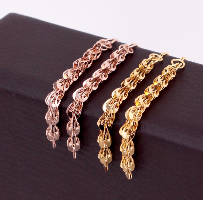 Bông Tai Chuỗi Dài Đuôi Phụng Titan Ko Han Rỉ TT 4007