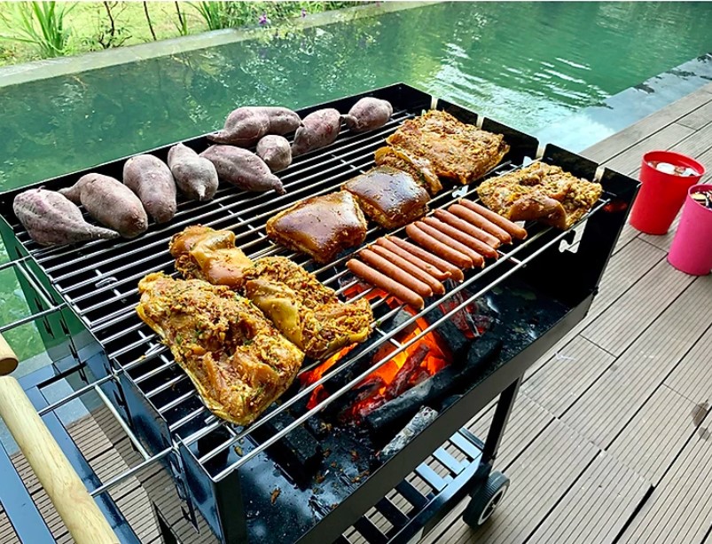 Bếp nướng Landmann CK350, Bếp nướng BBQ, Bếp nướng than hoa ngoài trời, có bánh xe tiện dụng
