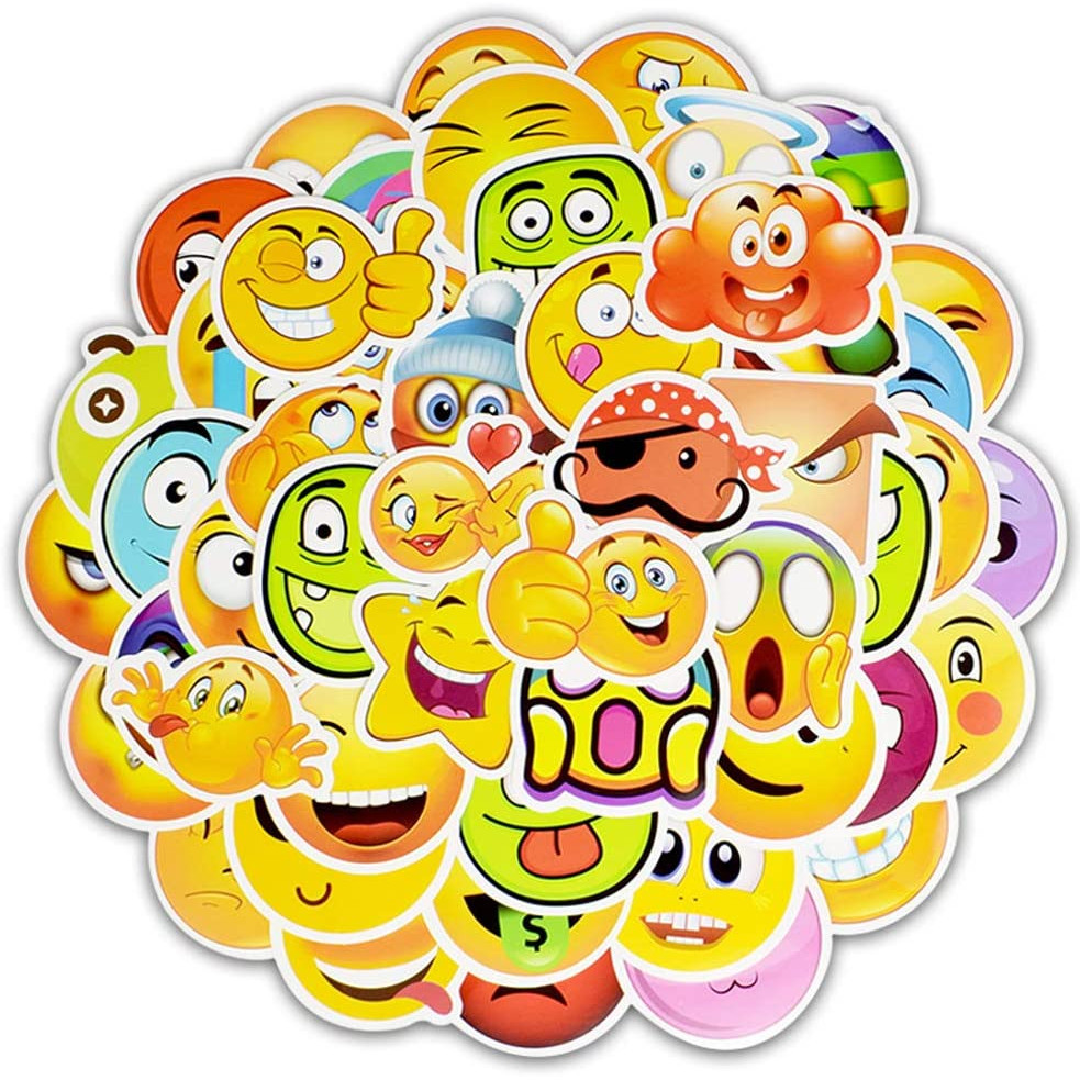 Set 60 Sticker Smile Face Emoji, mặt cười ảnh ép lụa