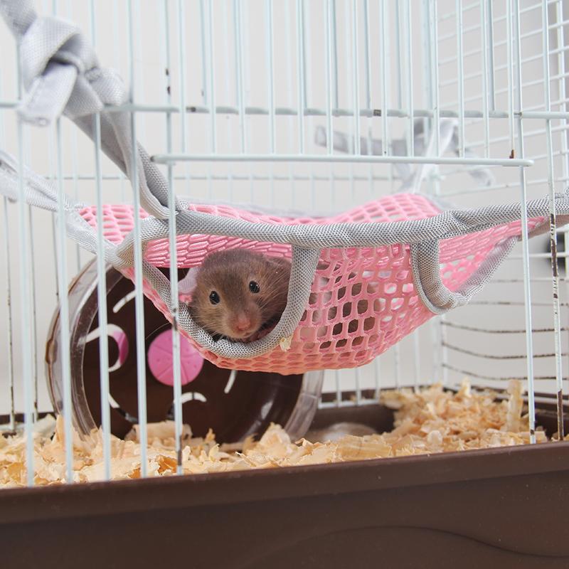 2 Lớp Lưới Hamster Đồ Chơi Ngôi Nhà Mùa Hè Thoáng Khí Di Động Chuột Võng Đường Tàu Lượn Sóc Giường Tổ Nhỏ Đồ Cho Thú Cưng
