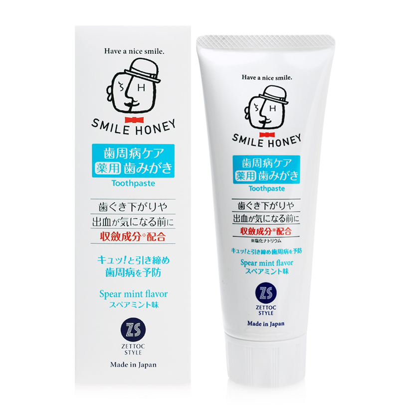 Kem đánh răng vị bạc hà Nippon Zettoc Smile Honey Spear Mint Flavor 120g