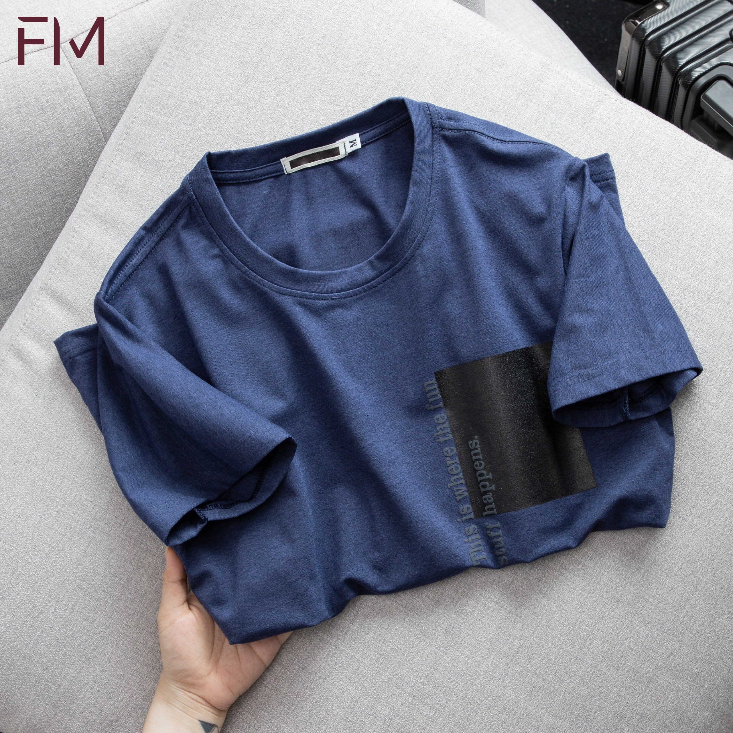 Áo thun cổ tròn thời trang nam, chất cotton muối 100% mềm mại, thoáng mát, thấm hút tốt - FORMEN SHOP - FMPS206