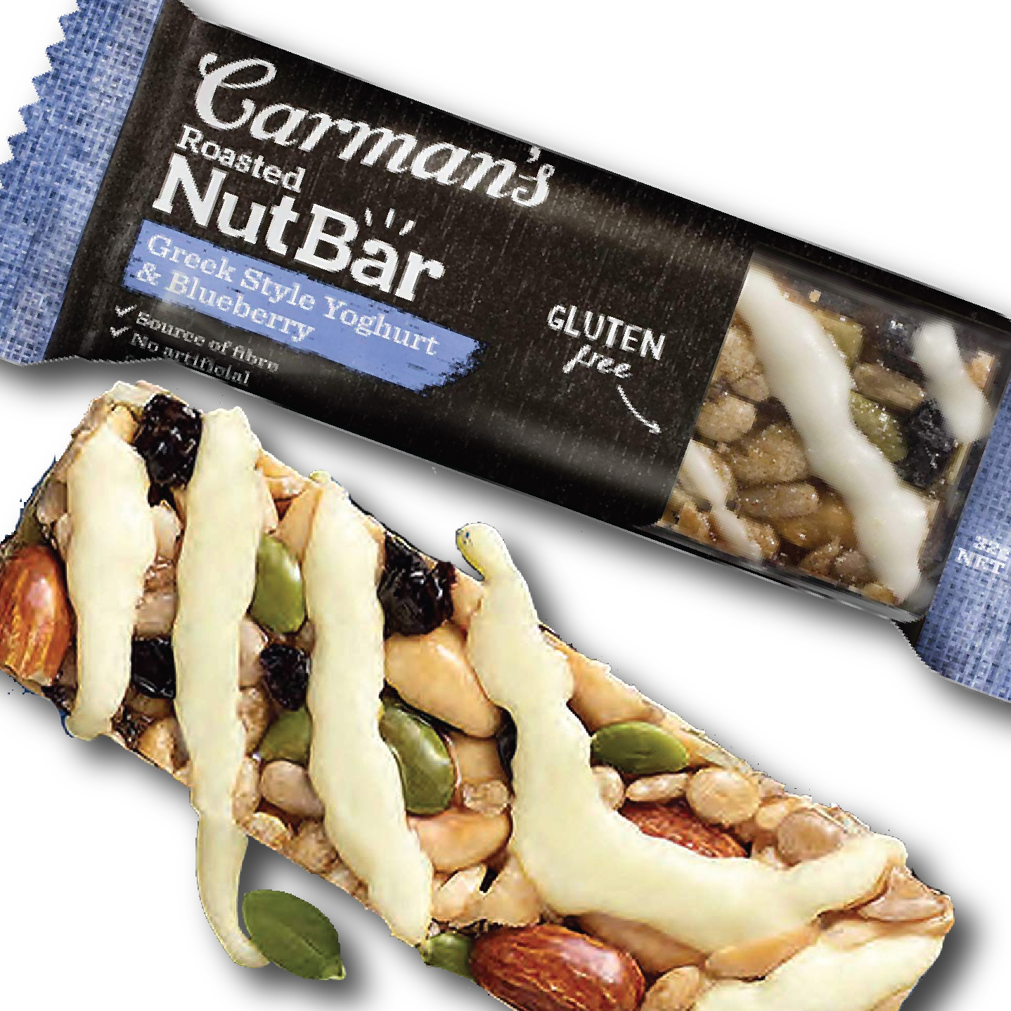 Thanh Hạt Carman's Nut Bar Greek Style Yoghurt, Blueberry - Sữa Chua Hy Lạp, Việt Quất - 160g