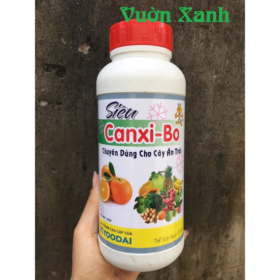 Phân bón lá siêu Canxi- Bo chai 1L chống rụng hoa, trái non, nứt trái, thối trái