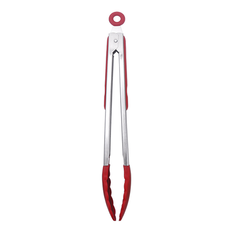 Kẹp Gắp Thức Ăn Chống Dính Tay Cầm Thép Không Gỉ Đầu Silicon Dễ Sử Dụng Dài 27.5cm